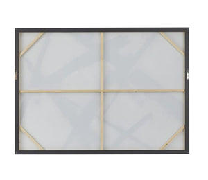BLACK CANVAS ABSTRACT FRAMED WALL ART WITH BLACK FRAME, 65" X 2" X 48"