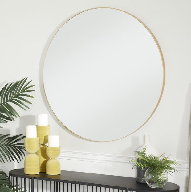 WOOD WALL MIRROR WITH THIN FRAME, 36" X 1" X 36"
