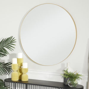 WOOD WALL MIRROR WITH THIN FRAME, 36" X 1" X 36"