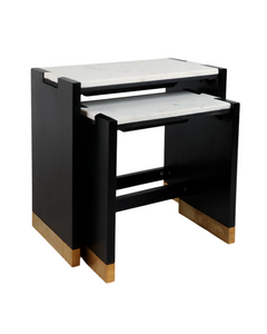 S/2 20/24'' WALKER ACACIA WD ACCENT TABLE, BLACK/2 BXS