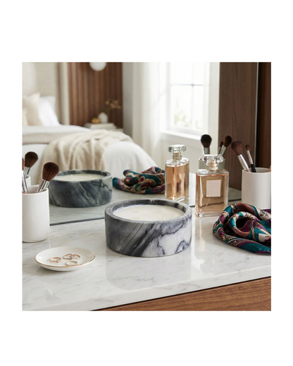 AMBER & OAK MARBLE STONE CANDLE