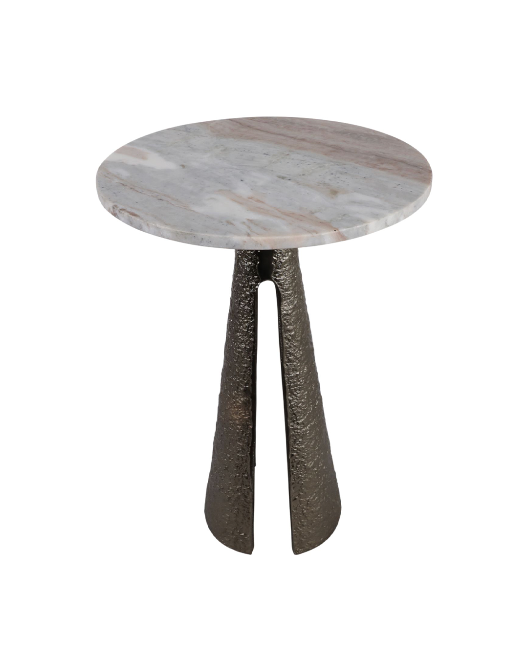 ANTIQUE BRASS MARBLE TOP ACCENT TABLE MULT