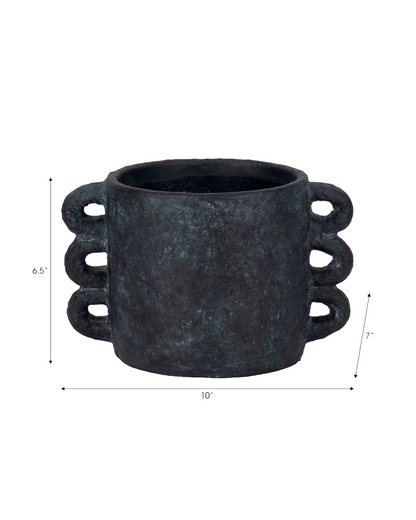ARCH HANDLE PLANTER BLK