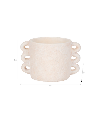 ARCH HANDLE PLANTER WHT