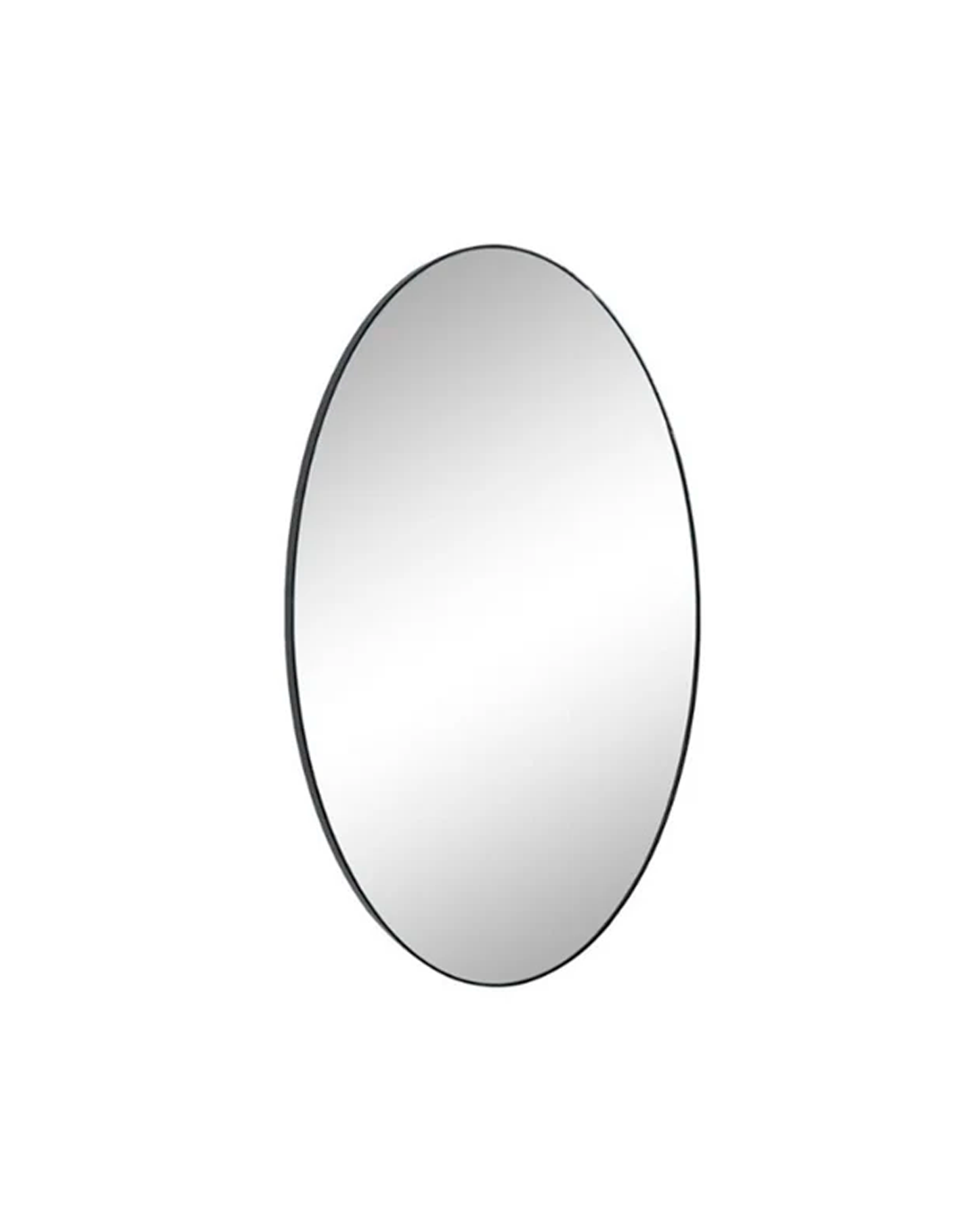 BLACK OVAL SHAPED WALL MIRROR