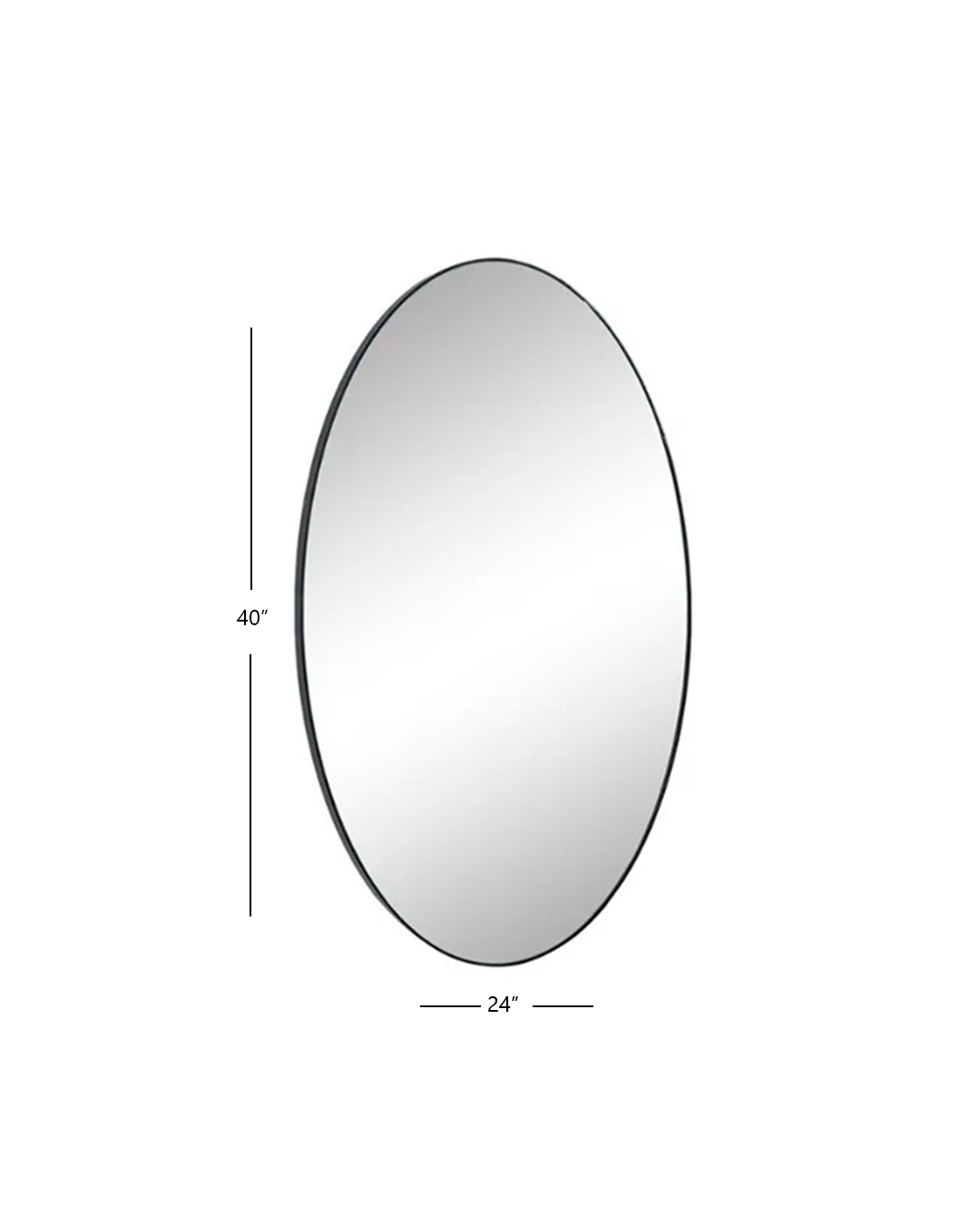 BLACK OVAL SHAPED WALL MIRROR