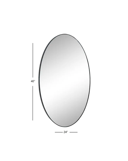 BLACK OVAL SHAPED WALL MIRROR / -50%