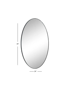 BLACK OVAL SHAPED WALL MIRROR