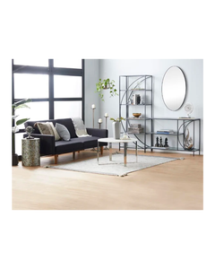 BLACK OVAL SHAPED WALL MIRROR