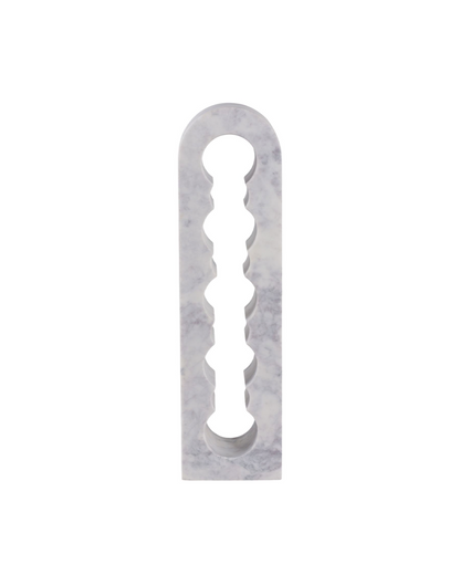 BOTTLE MARBLE WINE RACK, WHITE / GREY