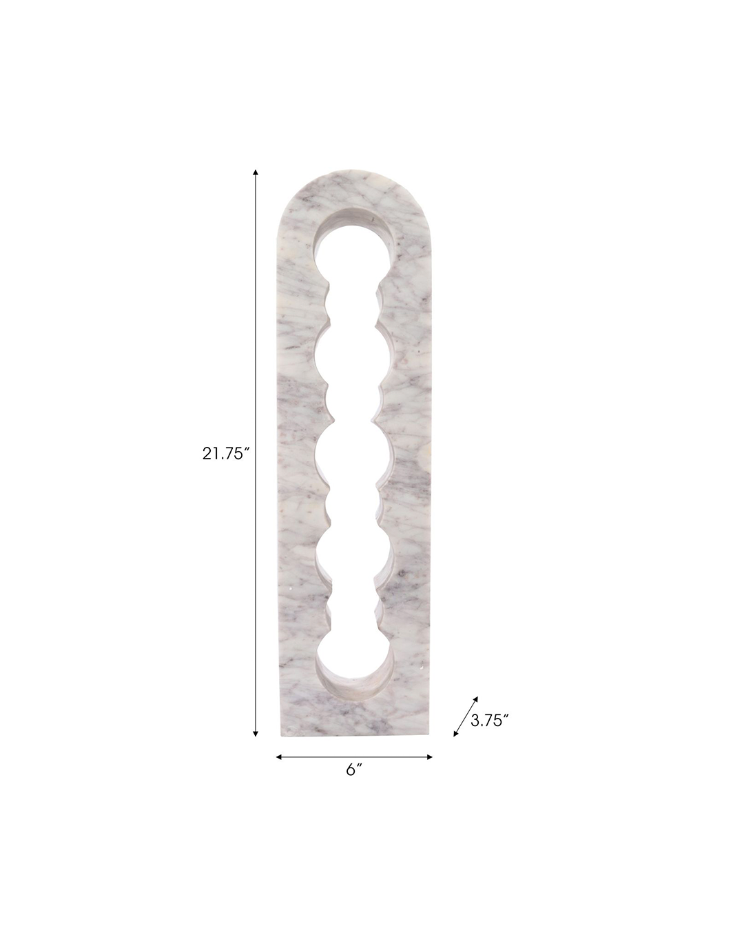 BOTTLE MARBLE WINE RACK, WHITE / GREY