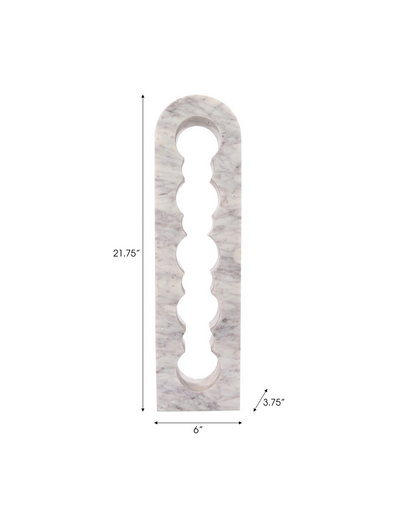 BOTTLE MARBLE WINE RACK, WHITE / GREY
