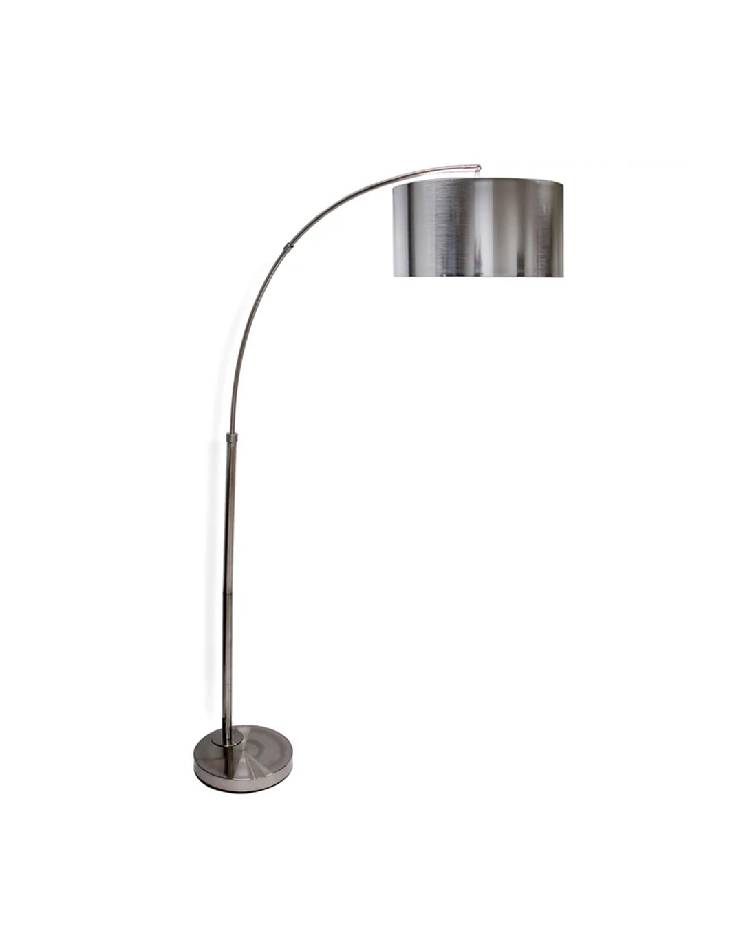 BRUSHED STEEL ARC FLOOR LAMP