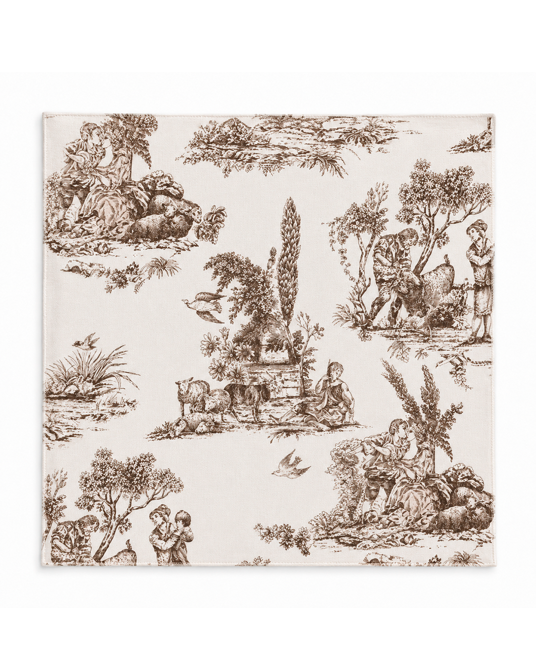 SET DE 4 SERVILLETAS NAPKINS TOILE DI JOUY MOCHA