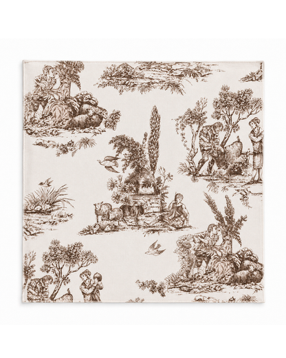 SET DE 4 SERVILLETAS NAPKINS TOILE DI JOUY MOCHA
