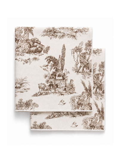 SET DE 4 SERVILLETAS NAPKINS TOILE DI JOUY MOCHA