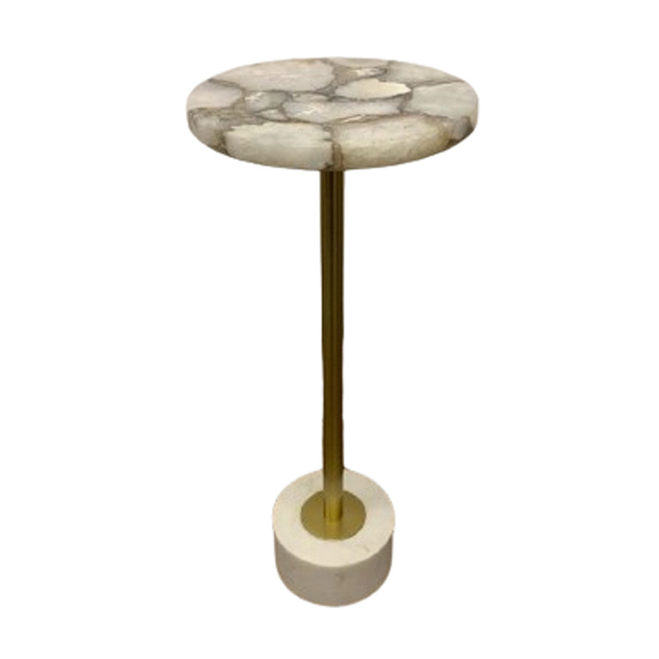 24'' CANNES AGATE AND MARBLE ACCENT TABLE