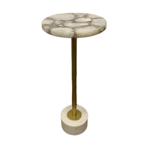 24'' CANNES AGATE AND MARBLE ACCENT TABLE