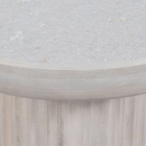 CARVED WOOD BASE MARBLE TOP / -20%