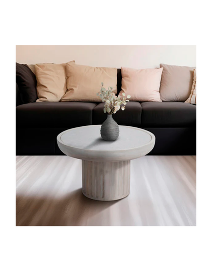 CARVED WOOD BASE MARBLE TOP