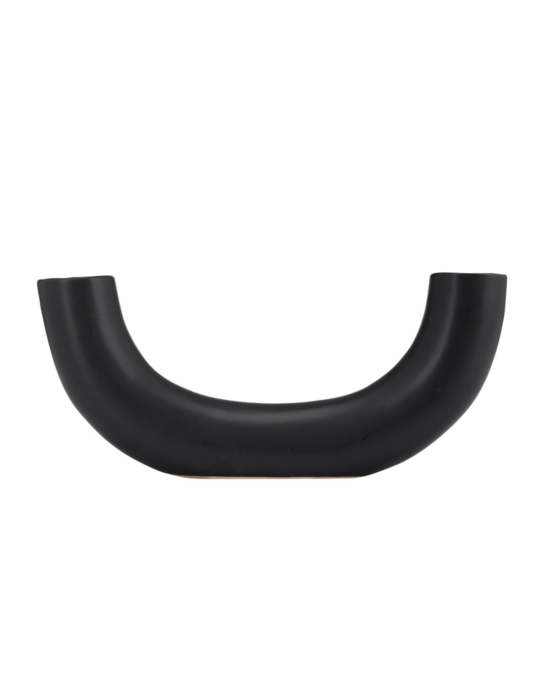CER, 12"L HALF CIRCLE VASE, BLACK