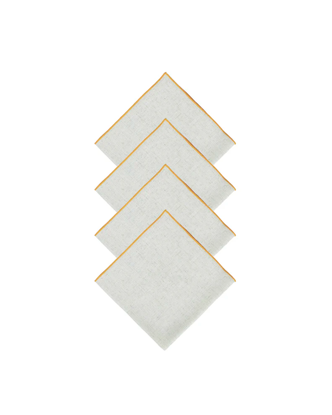 CONTRAST TRIM LINEN NAPKINS SET OF 4