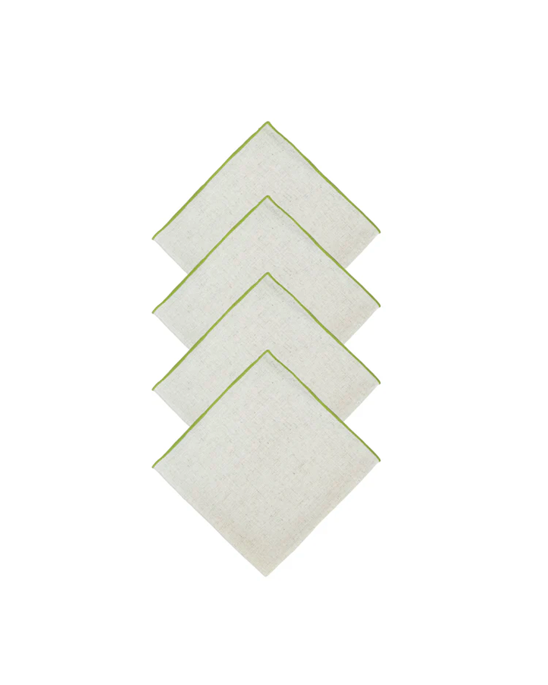 CONTRAST TRIM LINEN NAPKINS SET OF 4