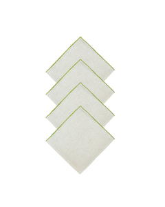 CONTRAST TRIM LINEN NAPKINS SET OF 4
