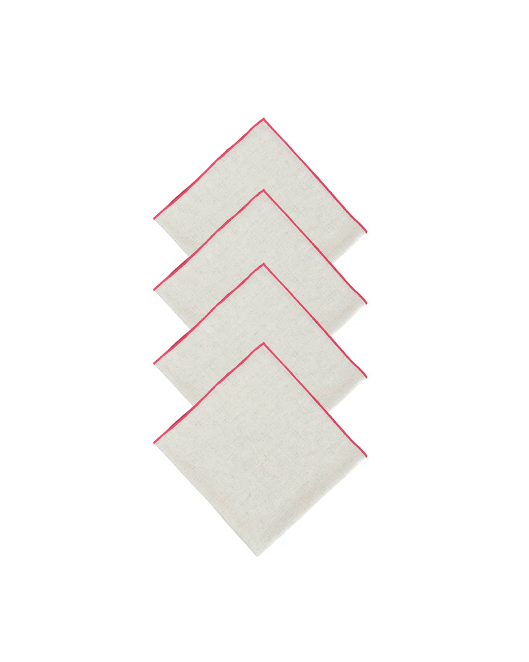 CONTRAST TRIM LINEN NAPKINS SET OF 4
