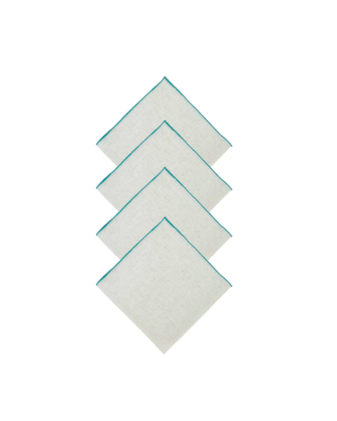 CONTRAST TRIM LINEN NAPKINS SET OF 4