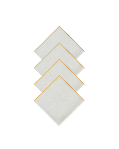 CONTRAST TRIM LINEN NAPKINS SET OF 4