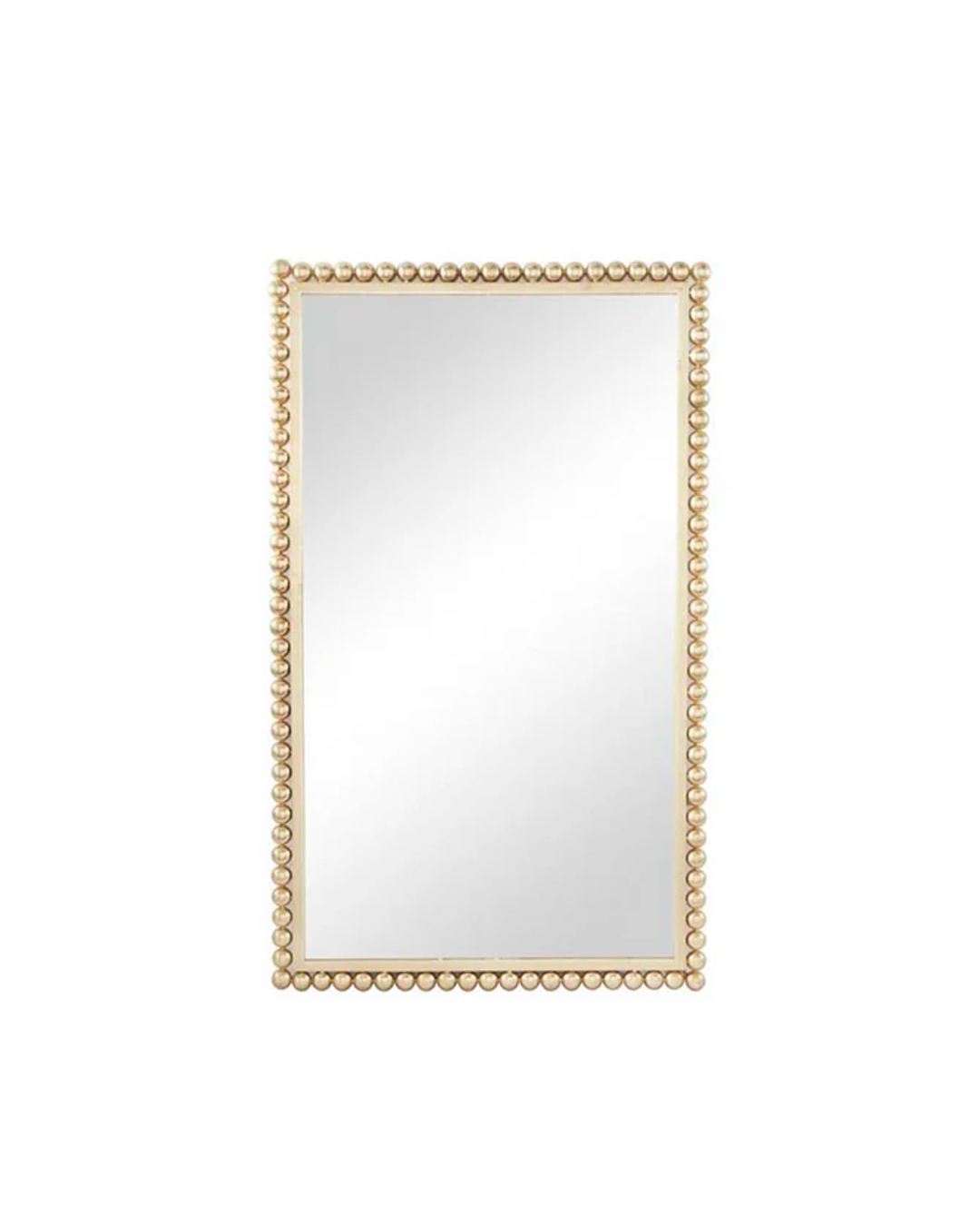 OSMOPOLITAN GOLD METAL WALL MIRROR WITH BEADED DETAILING