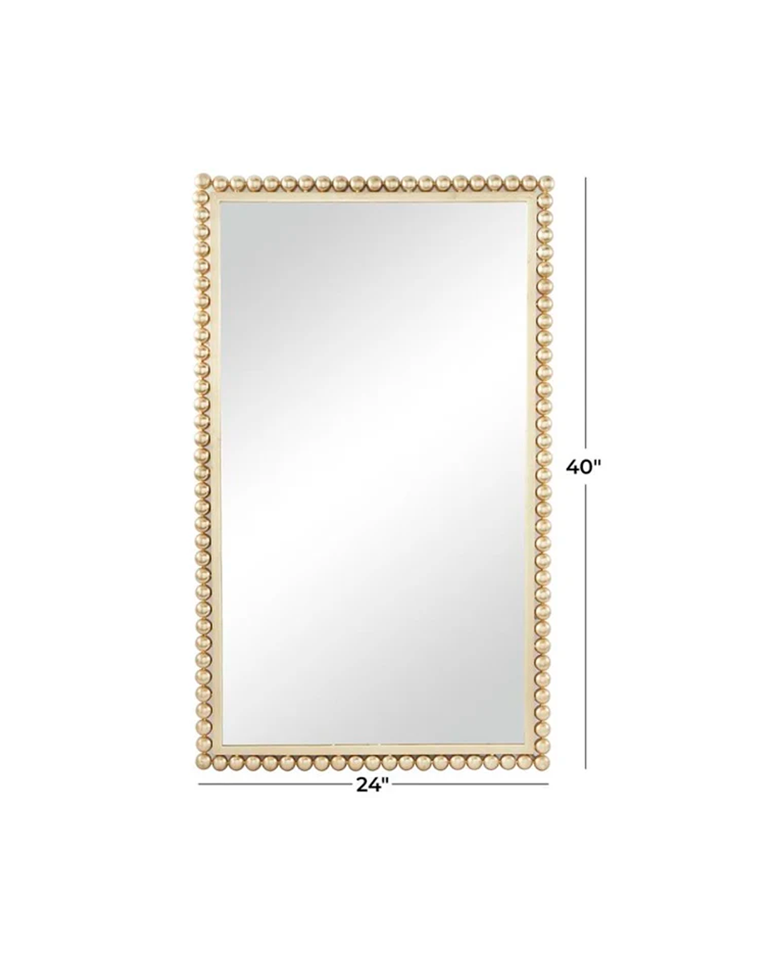 OSMOPOLITAN GOLD METAL WALL MIRROR WITH BEADED DETAILING
