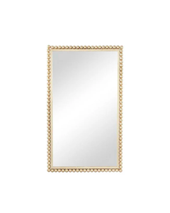 OSMOPOLITAN GOLD METAL WALL MIRROR WITH BEADED DETAILING