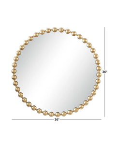 COSMOPOLITAN GOLD METAL WALL MIRROR ROUND