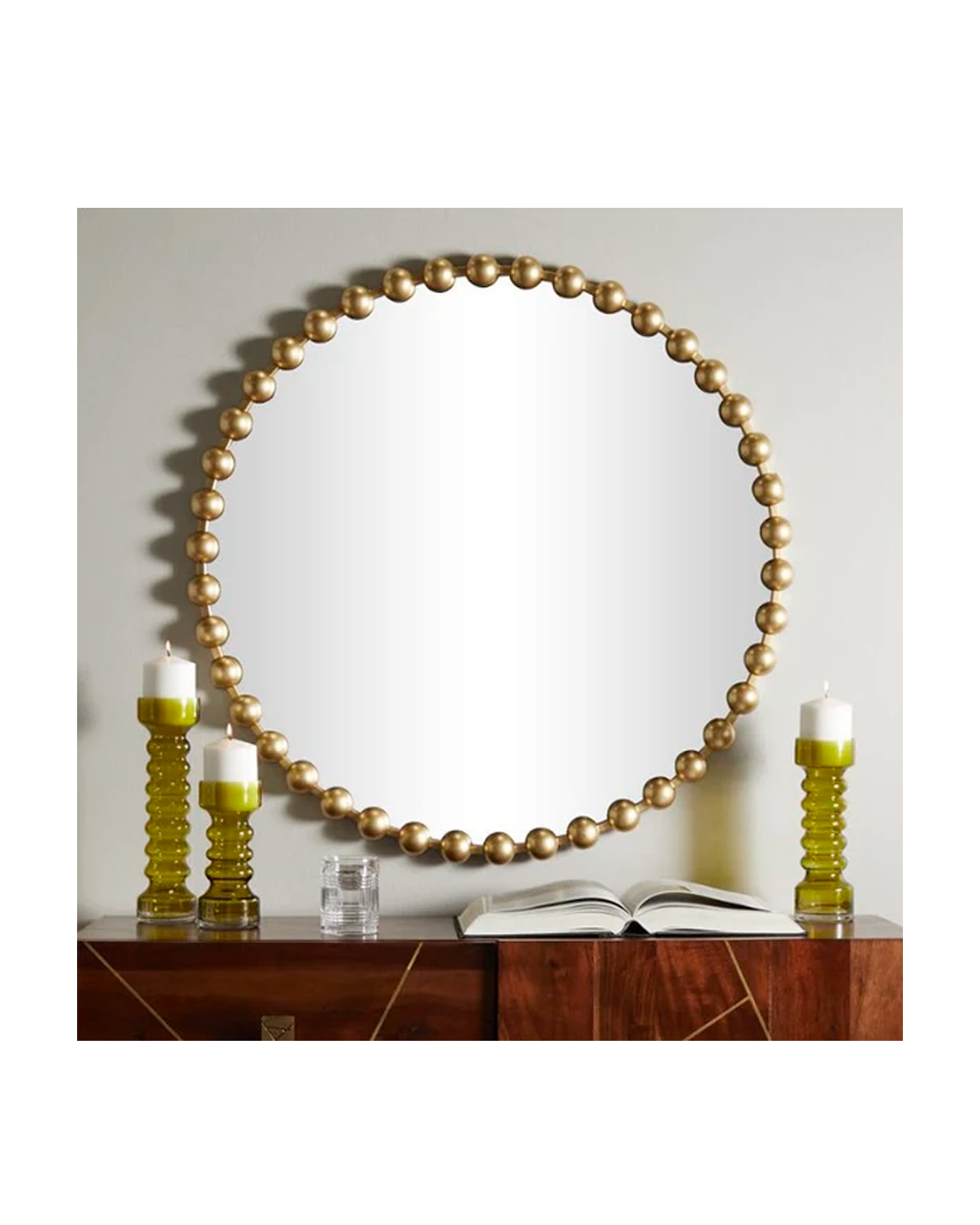 COSMOPOLITAN GOLD METAL WALL MIRROR ROUND