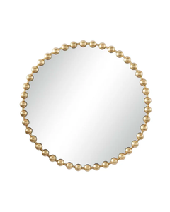 COSMOPOLITAN GOLD METAL WALL MIRROR ROUND
