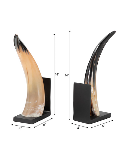GAMIL HORN BOOKENDS S/2