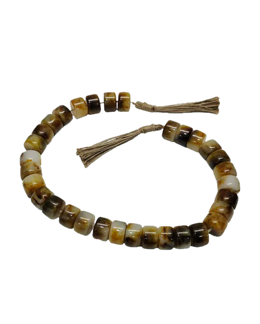 CYLINDER 1'' RESIN BEADED GARLAND, BROWN 38'