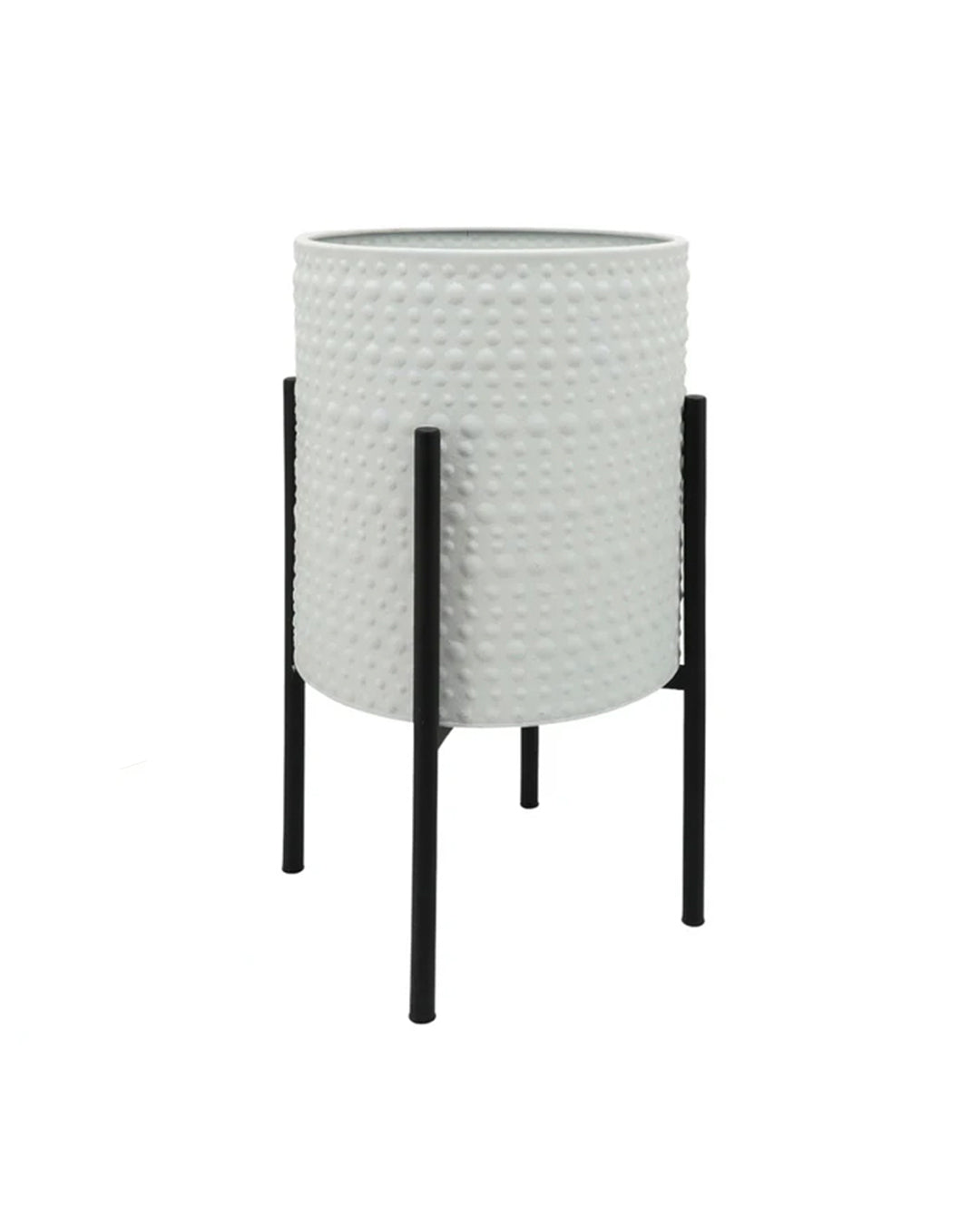 DOTTED PLANTER IN METAL STAND