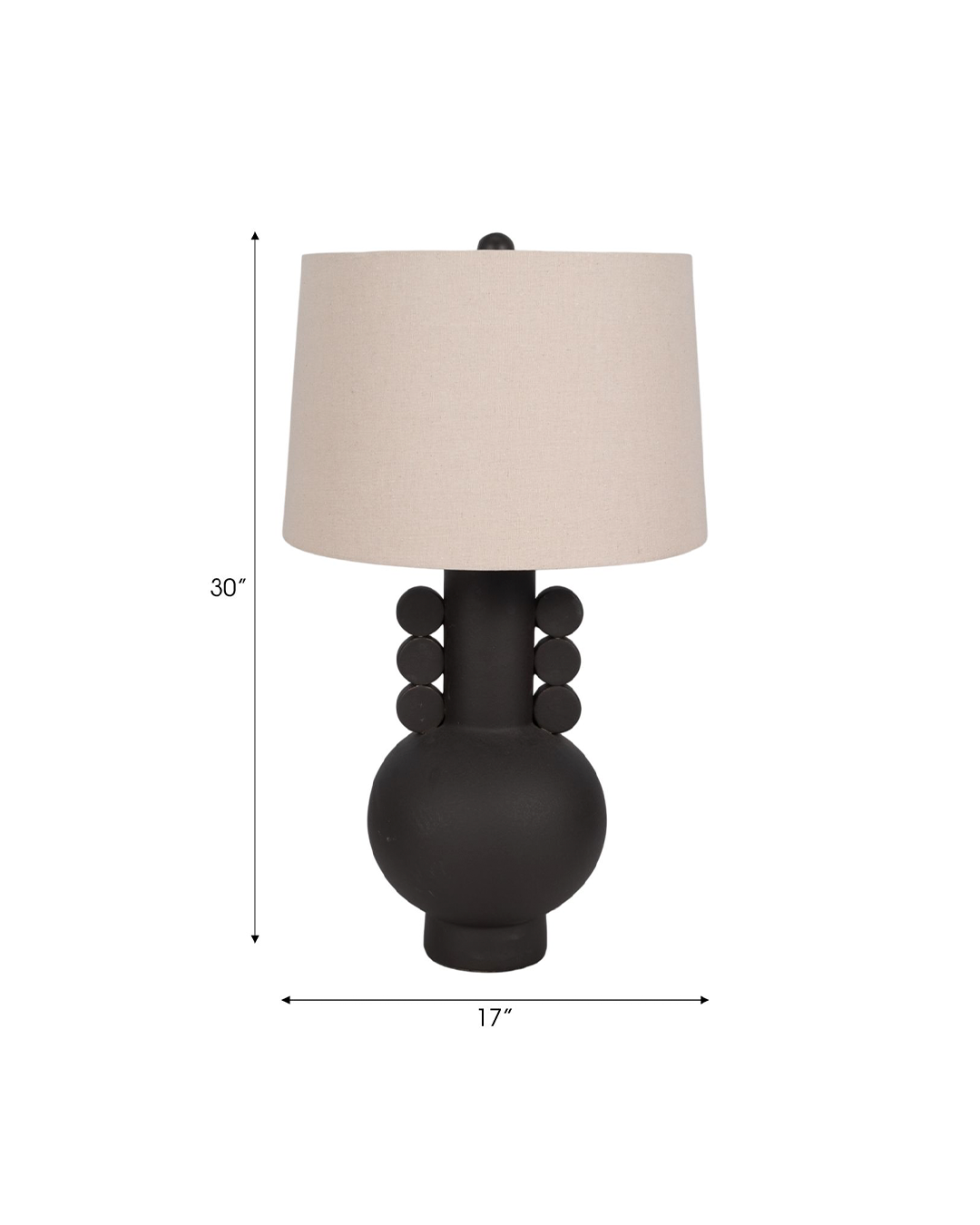 EARED TOTEM TALBE LAMP BLACK