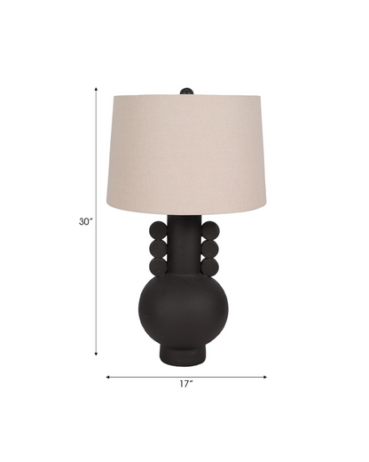 EARED TOTEM TALBE LAMP BLACK