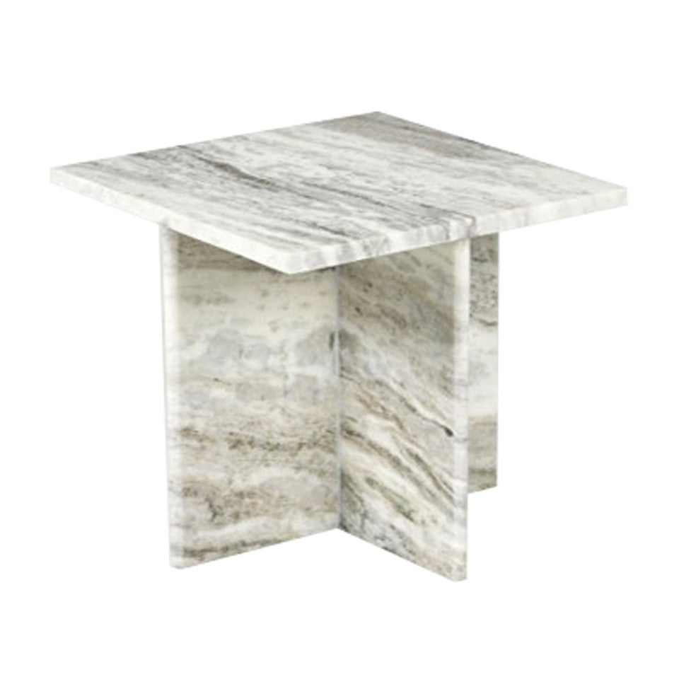 18'' ROMMI LARGE MARBLE TABLE, WHITE