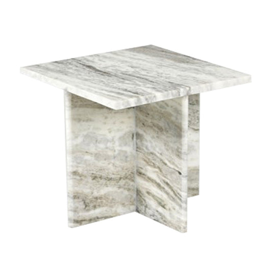 18'' ROMMI LARGE MARBLE TABLE, WHITE