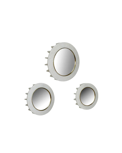 HALCYON ABSTRACT MIRRORS, WHITE S/3