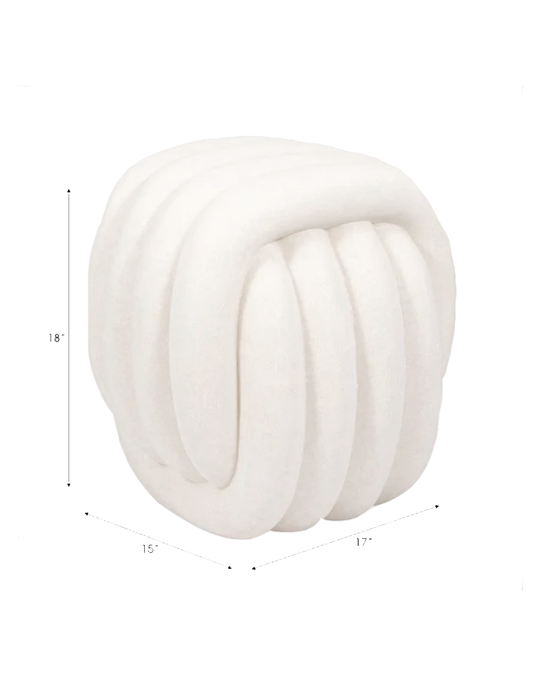 HUZZAH QUARTZ RESIN STOOL, WHITE