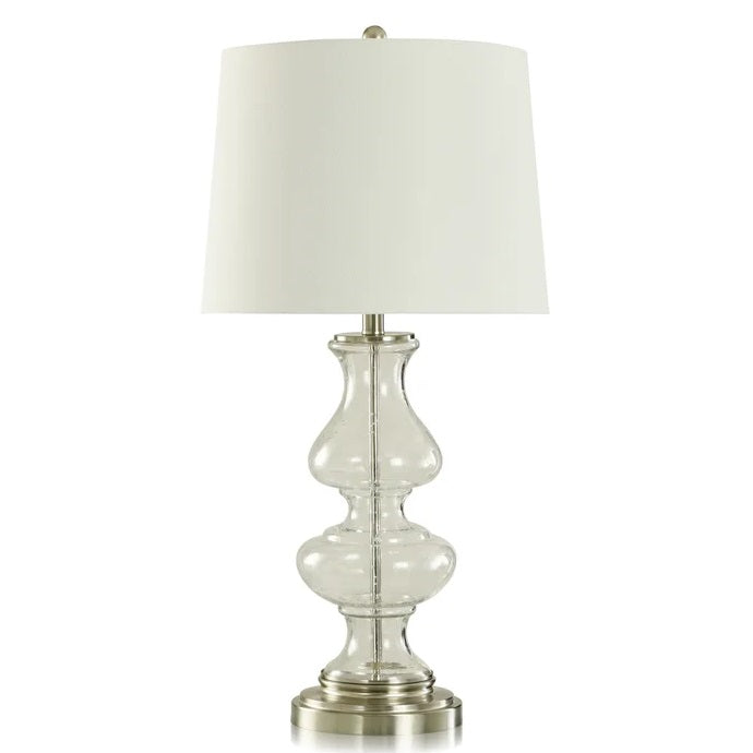 CLEAR SEEDED GLASS TABLE LAMP