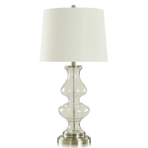 CLEAR SEEDED GLASS TABLE LAMP