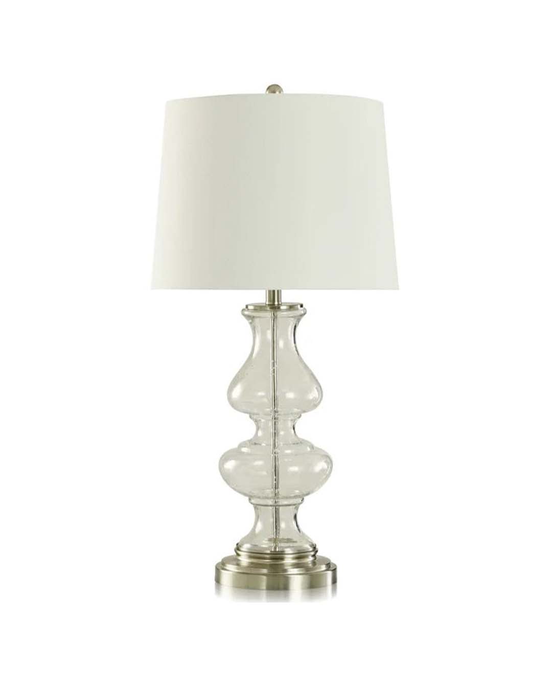 CLEAR SEEDED GLASS TABLE LAMP