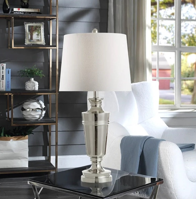 CLEAR SEEDED GLASS TABLE LAMP